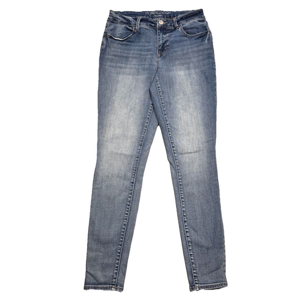 Maurices M Jeans Womens M Mid Rise Skinny Blue Denim Stretch Measures 29 x 30.5